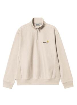 Felpa Carhartt Half Zip beige per uomo