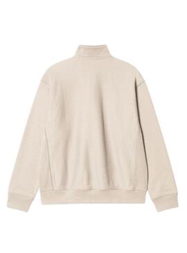 Felpa Carhartt Half Zip beige per uomo