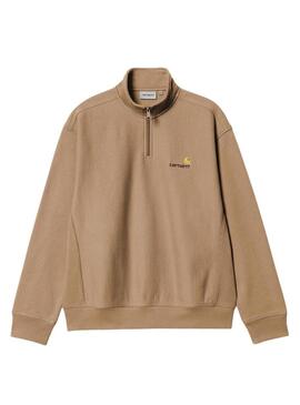 Felpa Carhartt Half Zip Cammello per uomo