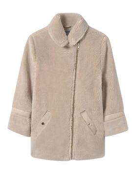 Cappotto Mayoral Borreguito Beige per ragazza