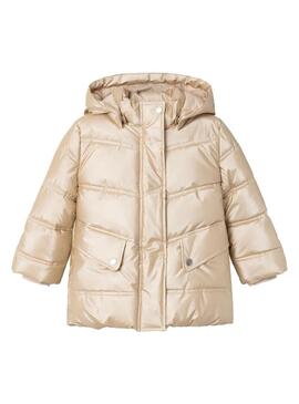 Puffer Name It Maggy Lucido Beige per ragazza