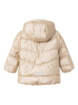 Puffer Name It Maggy Lucido Beige per ragazza