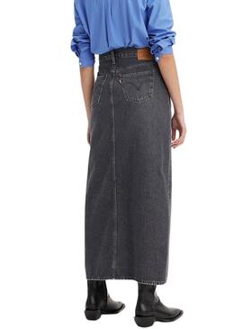 Gonna Levis Midi Denim Grigia per donna