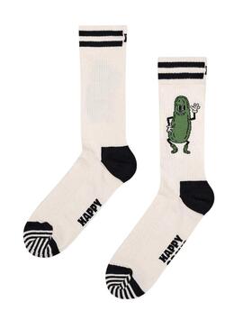 Calzini Happy Socks Pickles bianchi per donna e uomo