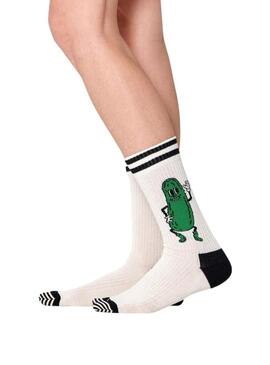 Calzini Happy Socks Pickles bianchi per donna e uomo