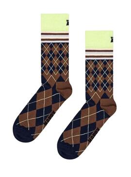 Calzini Happy Socks Mixed Argyle Marroni per donna e uomo