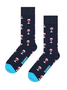 Calzini Happy Socks Glass of Wine Blu Marino per donna e uomo