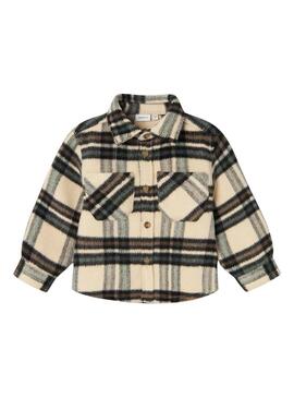 Camicia overshirt Name It Remolle Beige per bambini