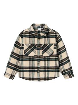 Camicia overshirt Name It Remolle Beige per bambini