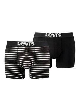 Confezione da 2 Boxer Levis a Strisce e Nero per uomini