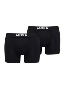 Confezione da 2 Boxer Levis Solid Basic Neri per uomini