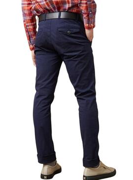 Pantaloni chino Altonadock Blu navy con pieghe per uomo