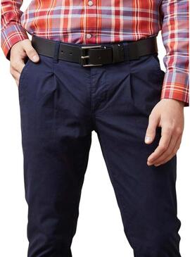 Pantaloni chino Altonadock Blu navy con pieghe per uomo