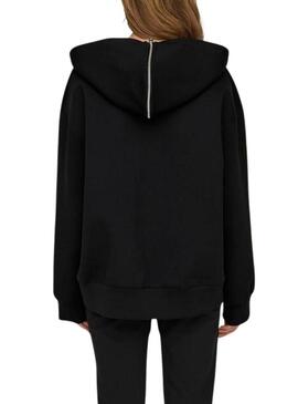 Felpa Only Tanvi Oversize con zip Nera per donna