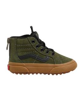 Scarpe Vans SK8-Hi Zip Verde per bambini