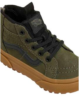 Scarpe Vans SK8-Hi Zip Verde per bambini