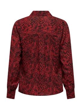 Camicia Only Shelly Stampa animale Rossa per donna