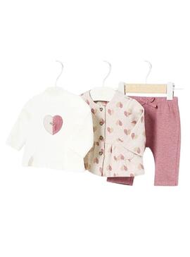 Set Giacca Mayoral Cuori Rosa per bambino