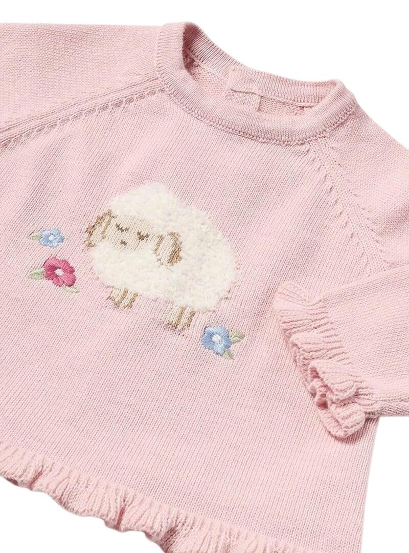 Set Mayoral Maglione Fiori Rosa per bambino