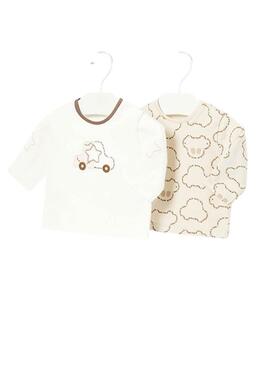 Set Magliette Mayoral Auto Beige per bambino