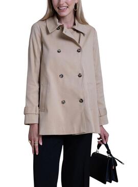 Trench Naf Naf 3/4 Beige per donna