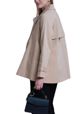 Trench Naf Naf 3/4 Beige per donna