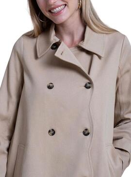 Trench Naf Naf 3/4 Beige per donna