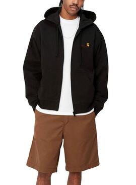 Felpa Carhartt con Zip Nera per uomo