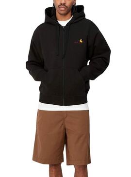 Felpa Carhartt con Zip Nera per uomo