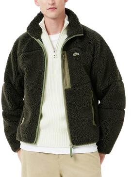 Giacca Lacoste Fleece Verde per uomo