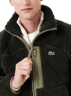 Giacca Lacoste Fleece Verde per uomo