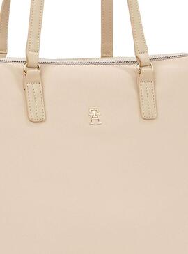 Borsa Tommy Hilfiger Poppy Tote Beige per donna