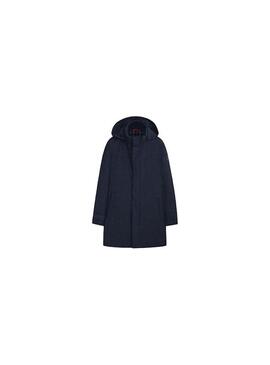 PARKA IN LANA STRETCH BLU SCURO