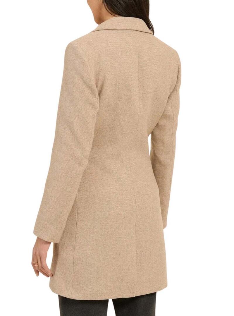 Cappotto Naf Naf con Cintura Beige per Donna