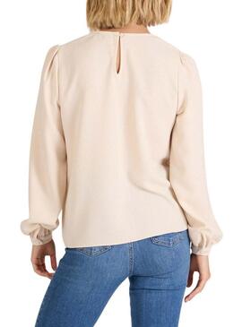 Camicia Naf Naf Lanka Beige per Donna