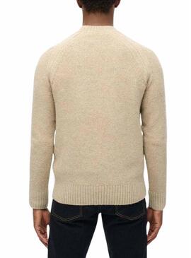 Maglia Superdry Raglan Spessa Beige per uomo