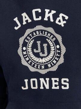 Felpa con cappuccio Jack and Jones Victo Blu per uomo