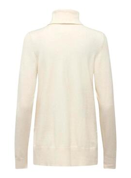 Maglia Only Ibi Long Collo alto Beige per donna