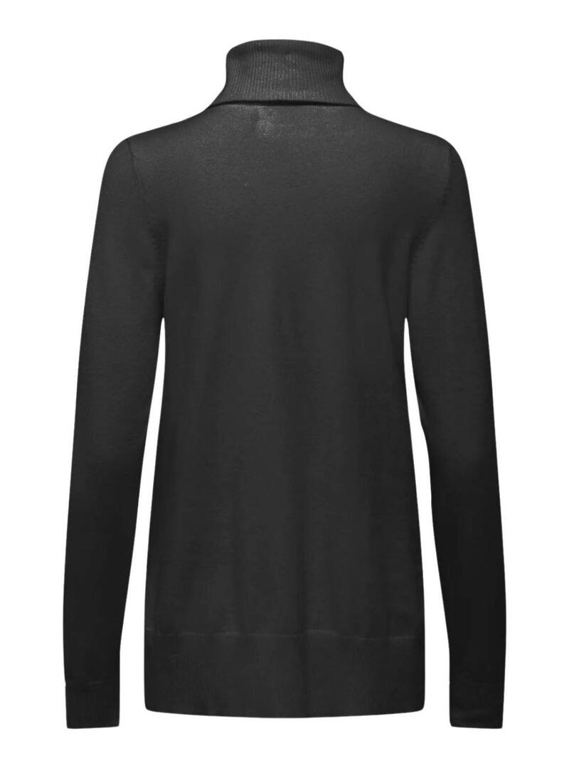 Maglia Only Ibi Long Collo alto Nero per donna