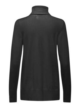 Maglia Only Ibi Long Collo alto Nero per donna