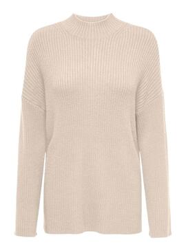 Maglia Only Katia Collo Alto Beige per donna