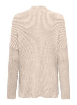 Maglia Only Katia Collo Alto Beige per donna