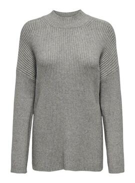 Maglia Only Katia Collo Alto Grigio per donna