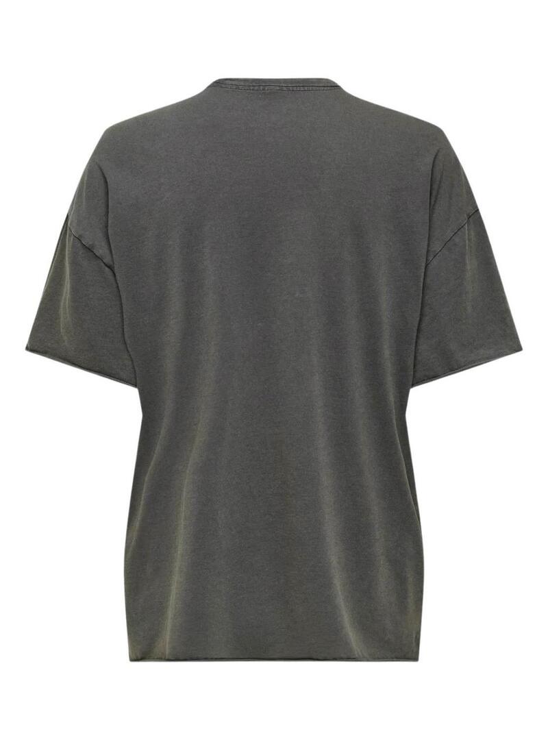 T-shirt Only Lucy Confidence Grigio per donna