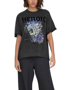 T-shirt Only Lucy Heroic Nero per donna