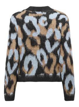 Maglia Only Wild Animalier Rosa e Camel per donna