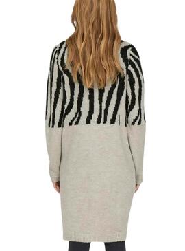 Cardigan Only Jade Zebra Beige per donna