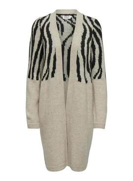 Cardigan Only Jade Zebra Beige per donna