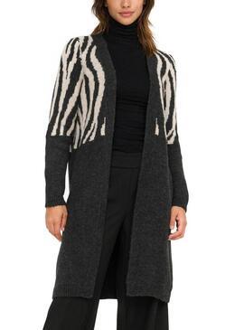 Cardigan Only Jade Zebra Nero per donna