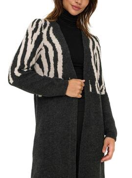 Cardigan Only Jade Zebra Nero per donna